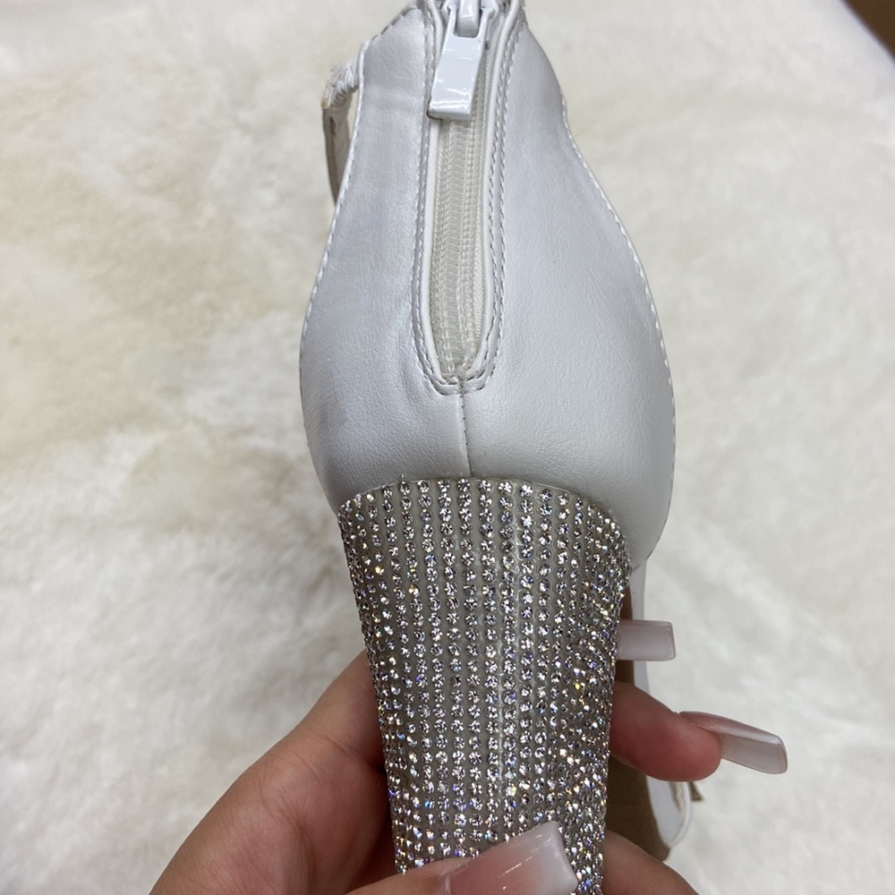 White Rhinestone Heels - Picture 4 of 4